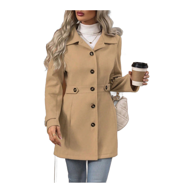 Belted Wool Blend Peacoat