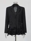 Elegant Three-dimensional Floral Loose-fitting Blazers