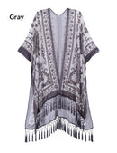 Fashionable Bohemian Style Velvet Long Handmade Fringed Shawl