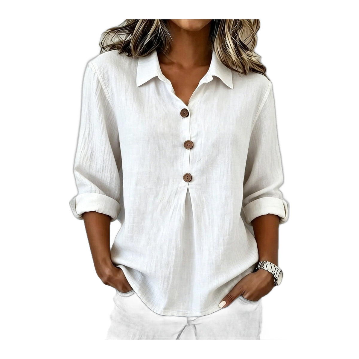 Cotton Linen Button Up Shirt