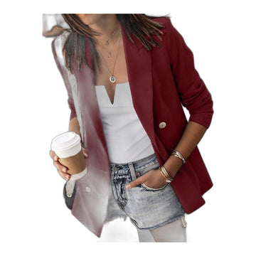 Open Front Collarless Casual Blazer