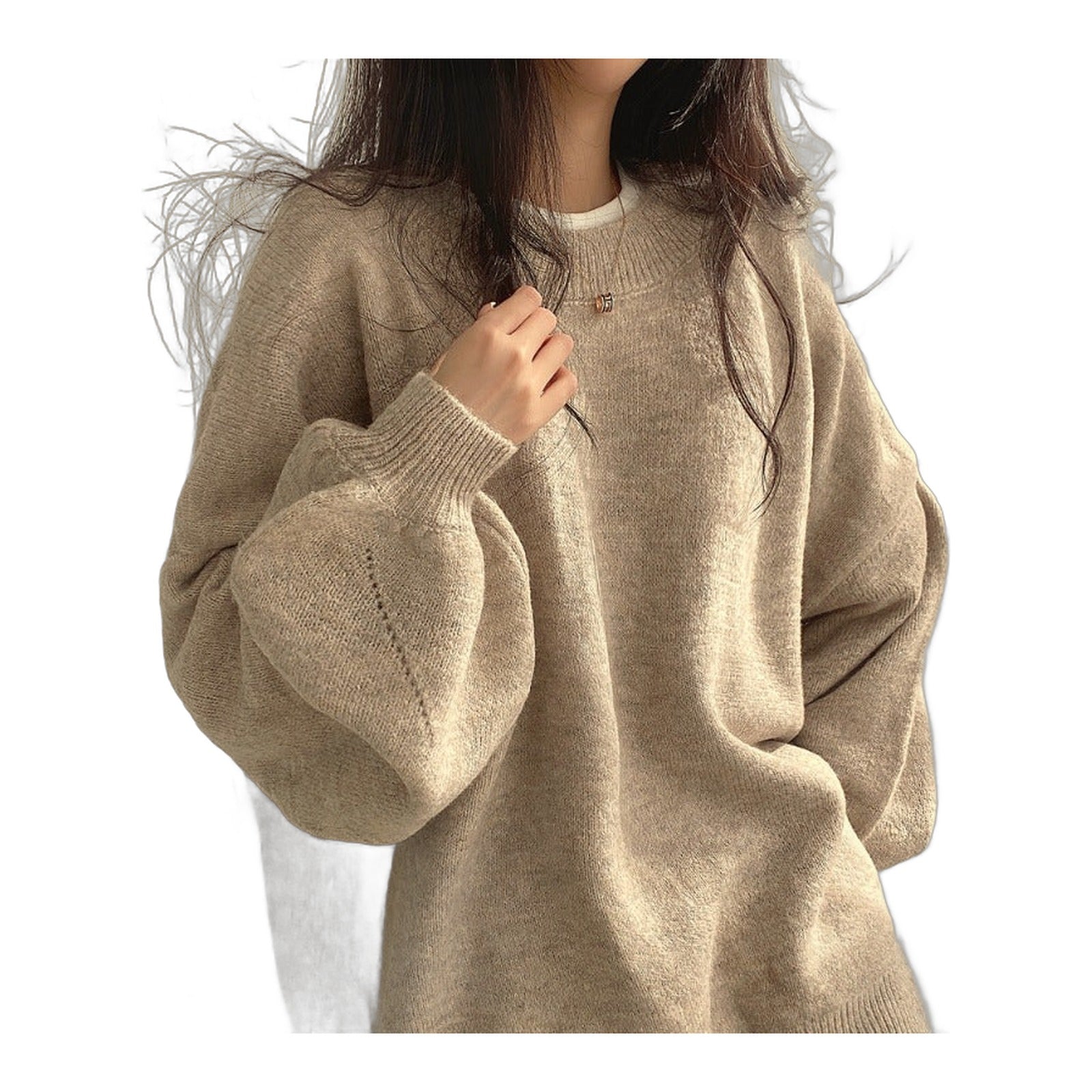Wool Blend Balloon Sleeve Sweater