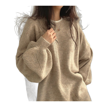 Wool Blend Balloon Sleeve Sweater