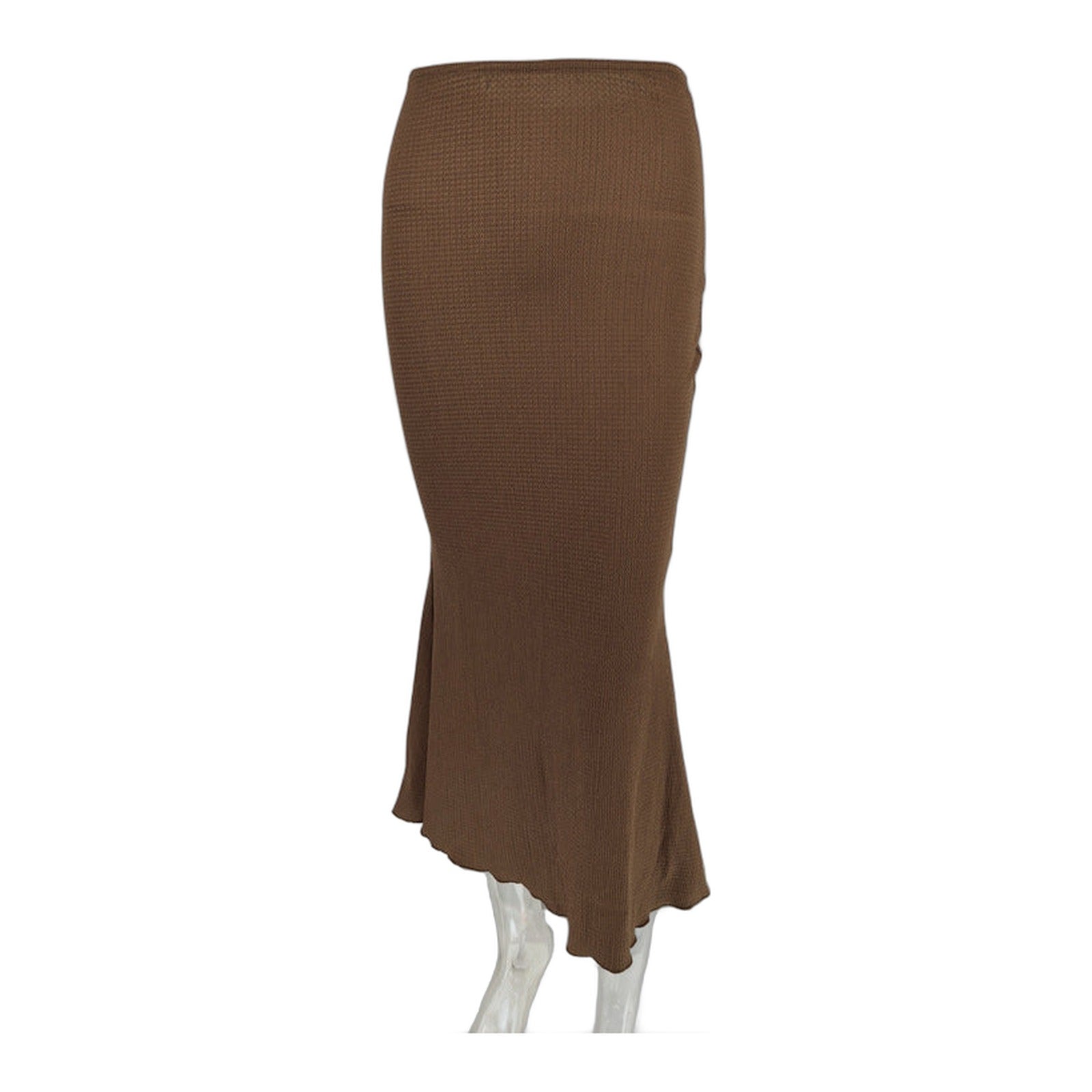 Textured Fishtail Midi Skirt