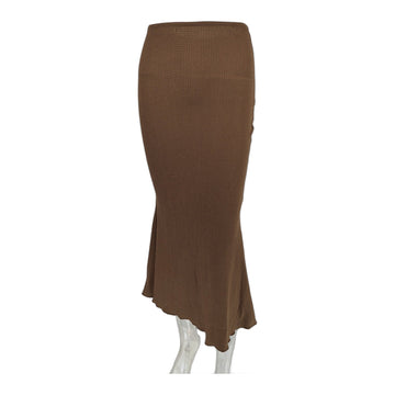 Textured Fishtail Midi Skirt