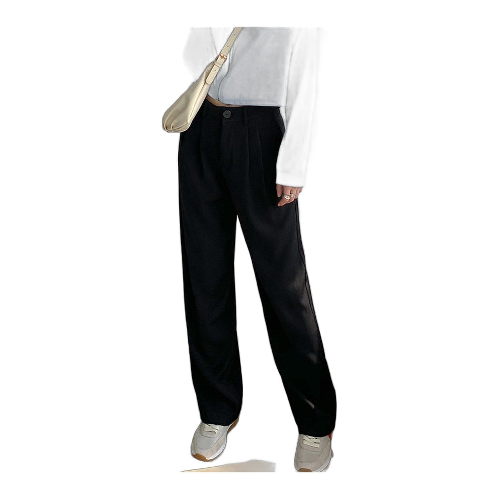Pleated Wide Leg Suit Trousers