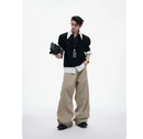 A Niche Textured Faux Two-piece Shirt With A Bold Color-block Design