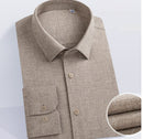 Mens Solid Color Brushed Thicker Long Sleeve Shirt Top
