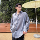 Mens Stylish Sheer Silky Loose-Fit Casual Top