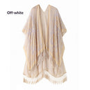 Fashionable Bohemian Style Velvet Long Handmade Fringed Shawl