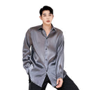 Mens Stylish Sheer Silky Loose-Fit Casual Top