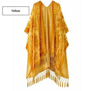 Fashionable Bohemian Style Velvet Long Handmade Fringed Shawl