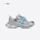 Spring Chunky Silver Sneakers For Women