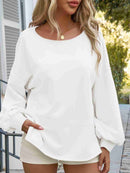 Fisoew Women’s Side Slit Casual Sweatshirt