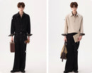 Men's Casual Cashew Flower Fake Two Black Shirts