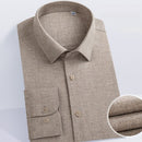 Mens Solid Color Brushed Thicker Long Sleeve Shirt Top
