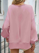 Fisoew Women’s Side Slit Casual Sweatshirt