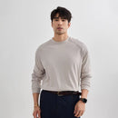 Mens Long-Sleeve American-Style Solid-Color Raglan Sleeve Top