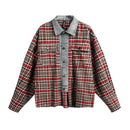 Mens Retro American-Style Plaid Loose-Fit Long-Sleeve Shirt