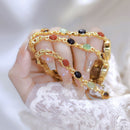 Natural Jade Multi-treasure Bracelet Fu Lu Shou