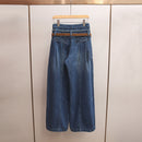 High-waisted A-line Wide-leg Long Jeans