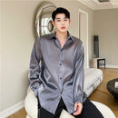 Mens Stylish Sheer Silky Loose-Fit Casual Top