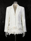 Elegant Three-dimensional Floral Loose-fitting Blazers