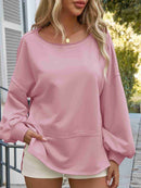 Fisoew Women’s Side Slit Casual Sweatshirt