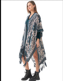 Fashionable Bohemian Style Velvet Long Handmade Fringed Shawl