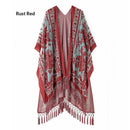 Fashionable Bohemian Style Velvet Long Handmade Fringed Shawl